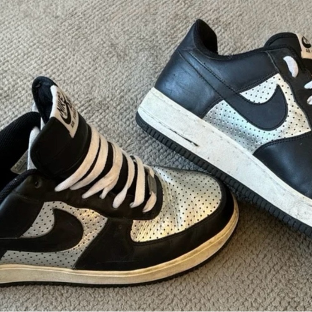 Nike Air Force One Black/Silver Shoes
